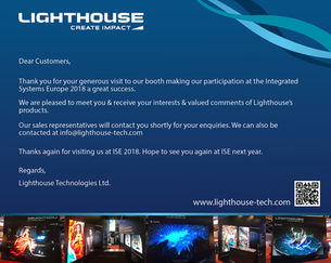 Thank You for Visiting Lighthouse at ISE 2018 