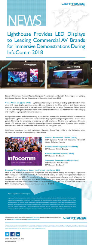 Lighthouse Provides LED Displays to Leading Commercial AV Brands for Immersive Demo During InfoComm